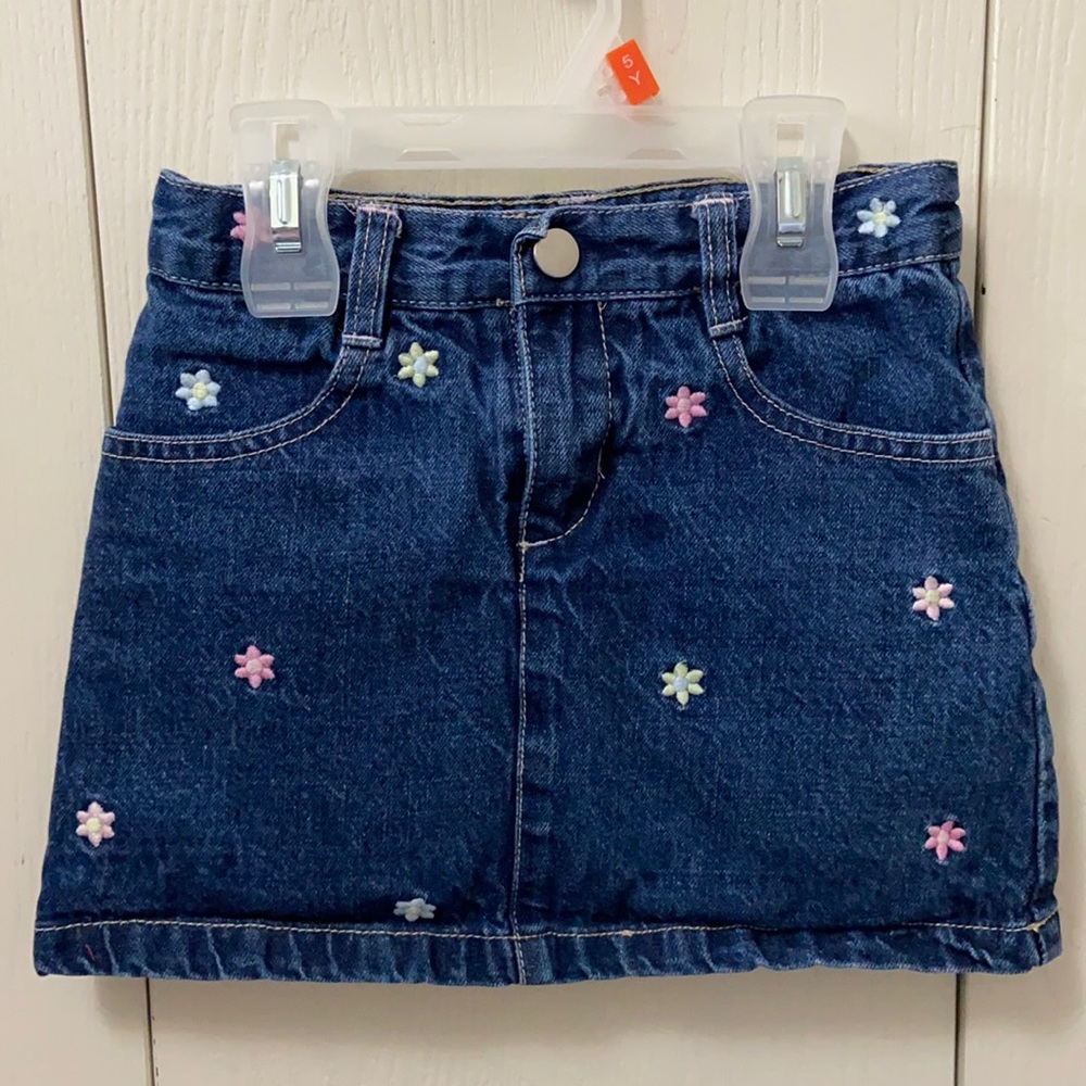 Gymboree Pastel Flowered Denim Skort
